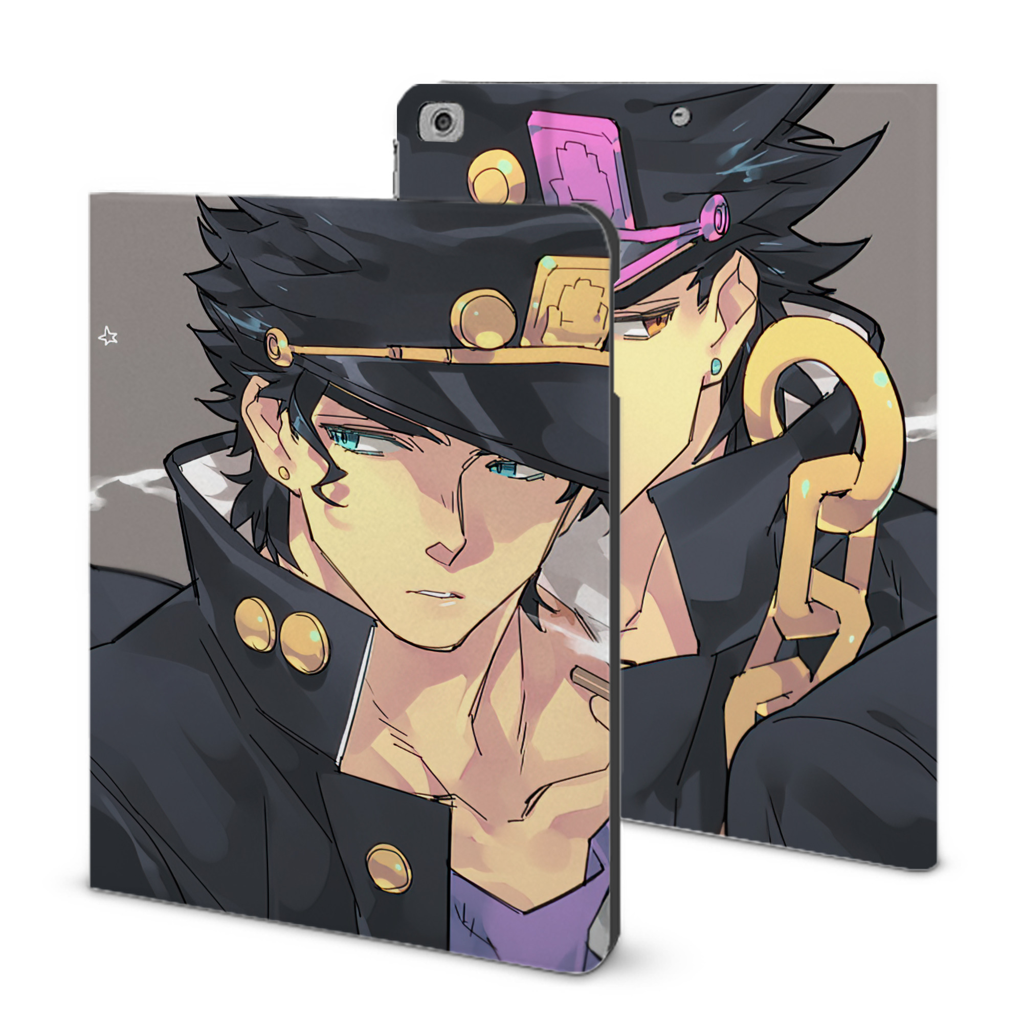 （画像用） ジョジョの奇妙な冒険 JoJo's Bizarre Adventure IPad ケース ブック型 PUレザー TPU 耐衝撃 軽量 薄型 ペン収納なし 全面保護 IPad 各モデル対応
